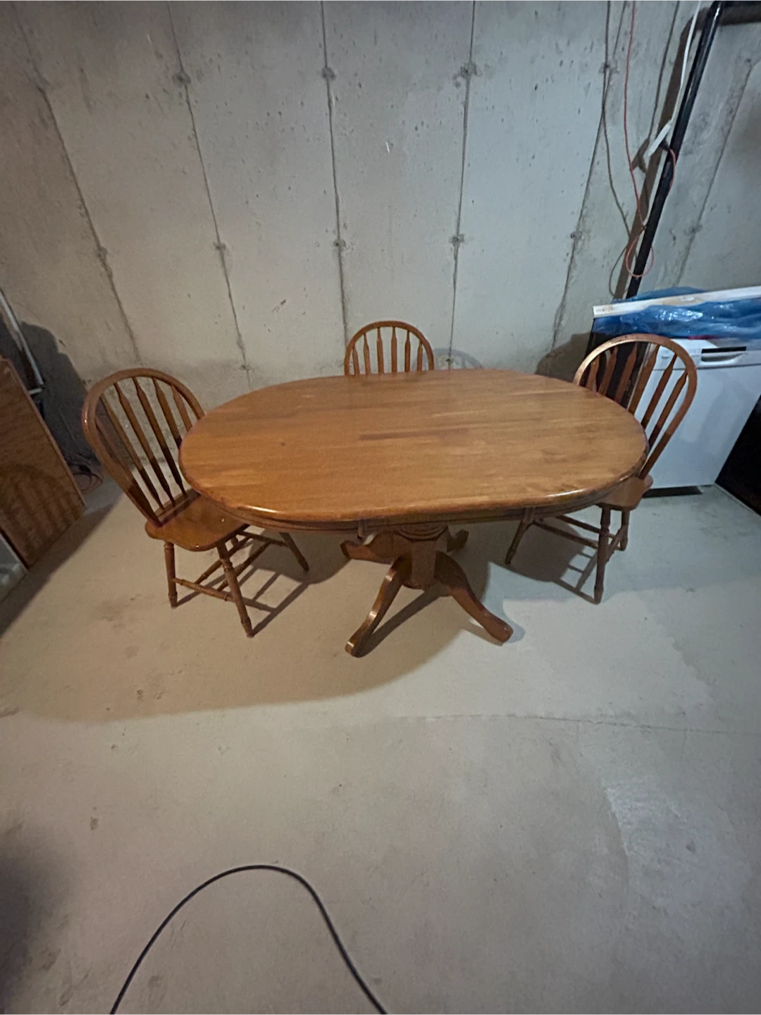 Solid wood dining table and 3 chairs