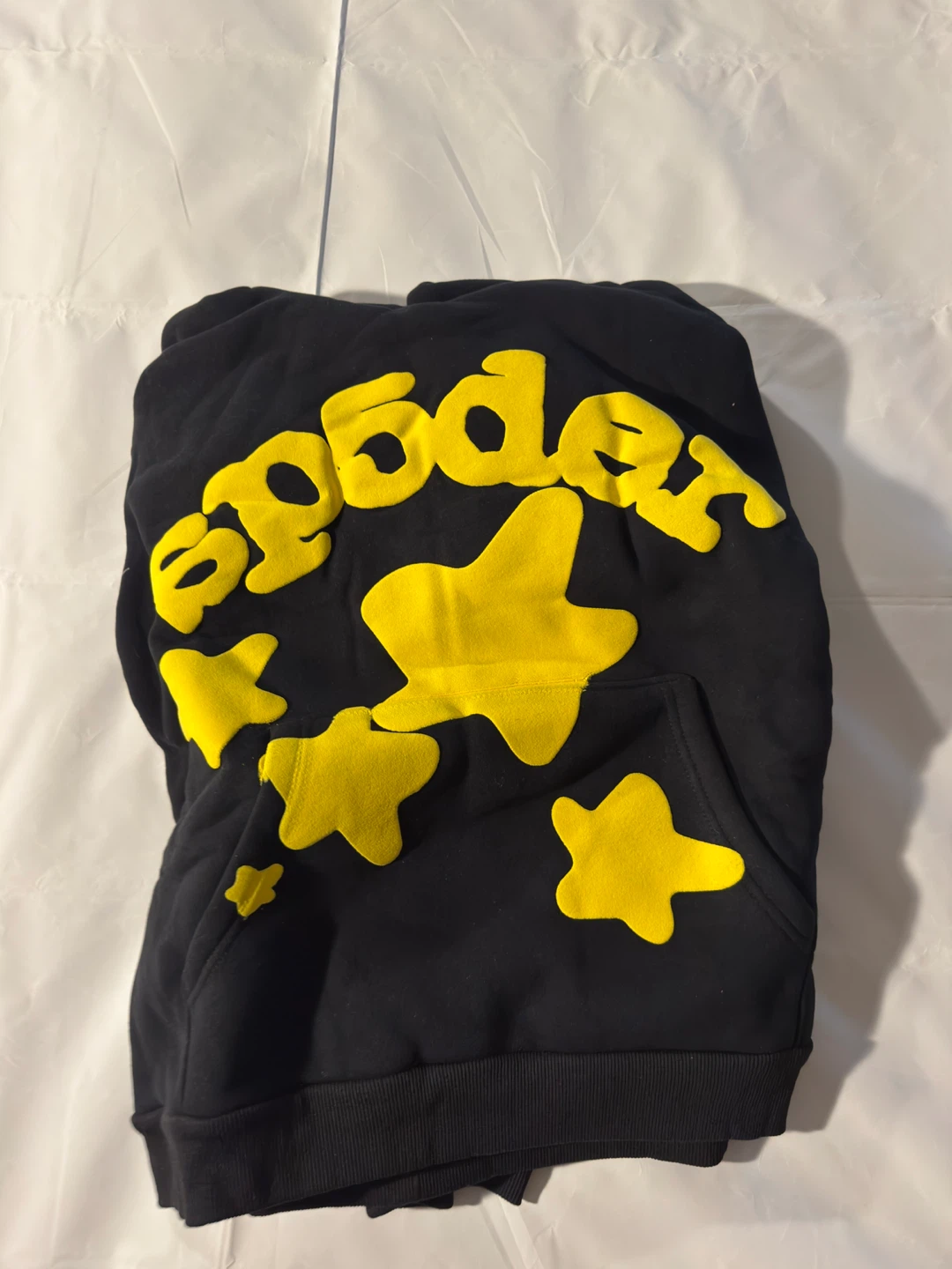 Sp5der Black Hoodie with Yellow Stars - photo 2