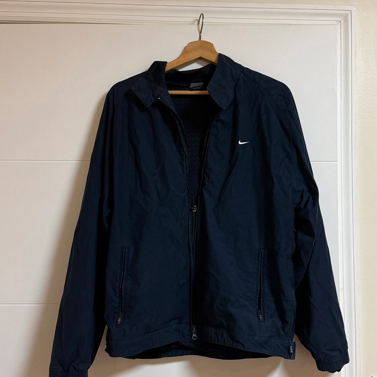 Nike Y2K Harrington Jacket Men's Large Navy Vintage