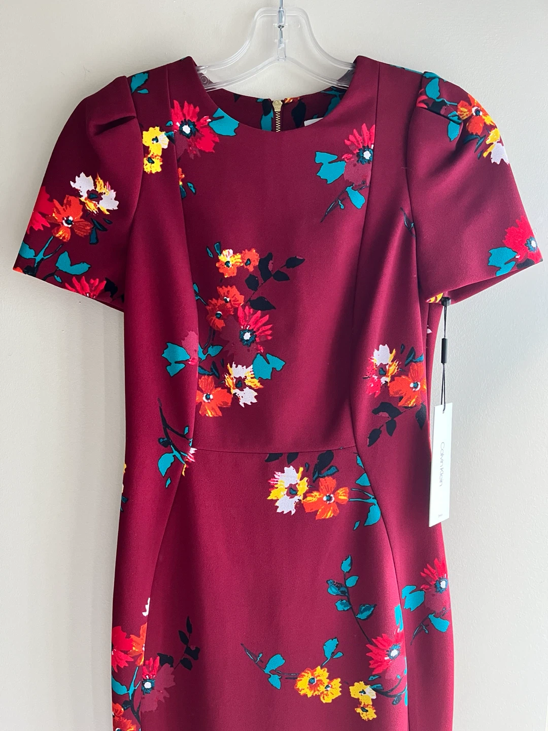 Calvin Klein Floral Print Fitted Dress Size US2 - BNWT
