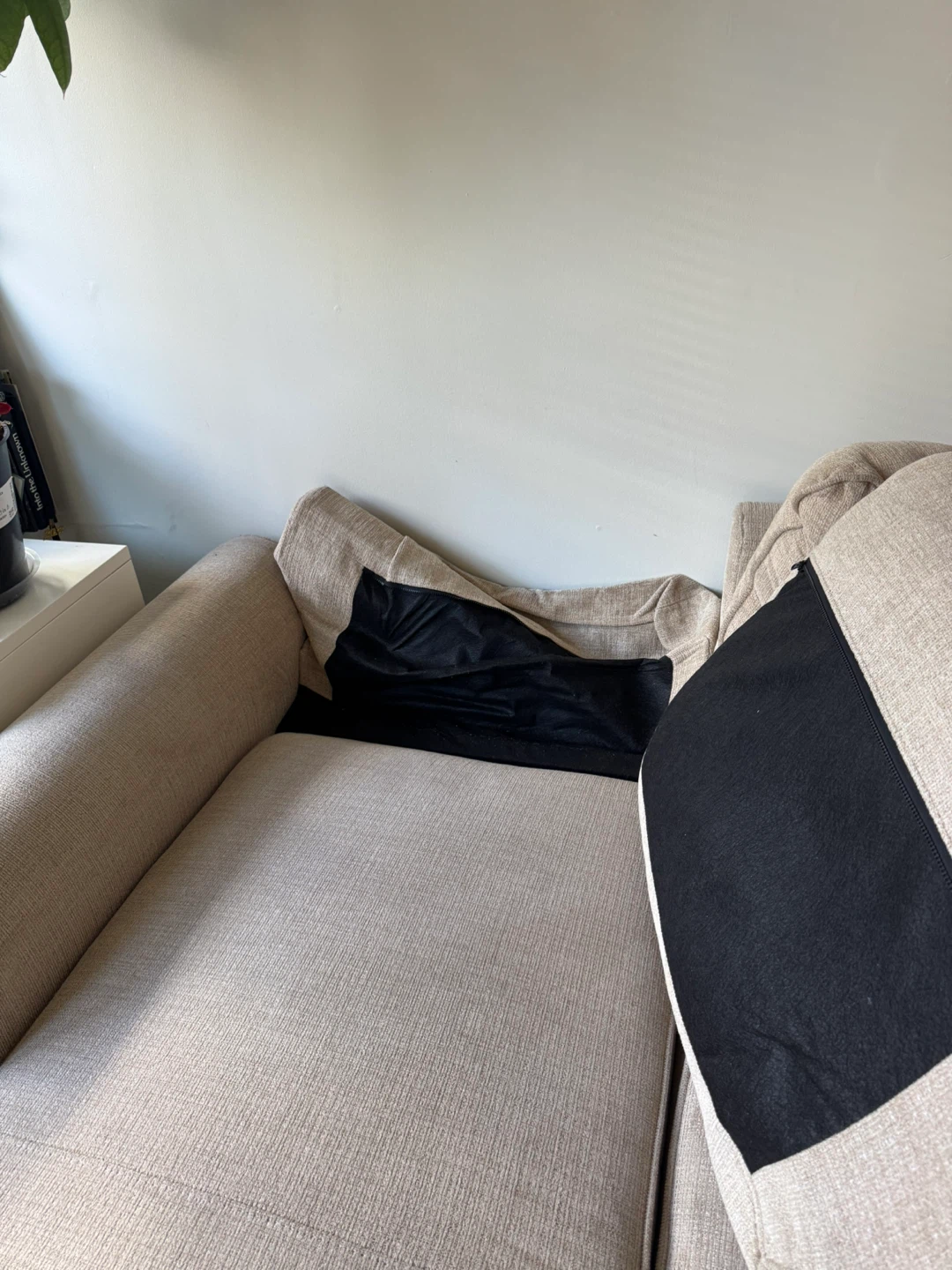 Beige Sectional Sofa Bed with Storage - photo 4