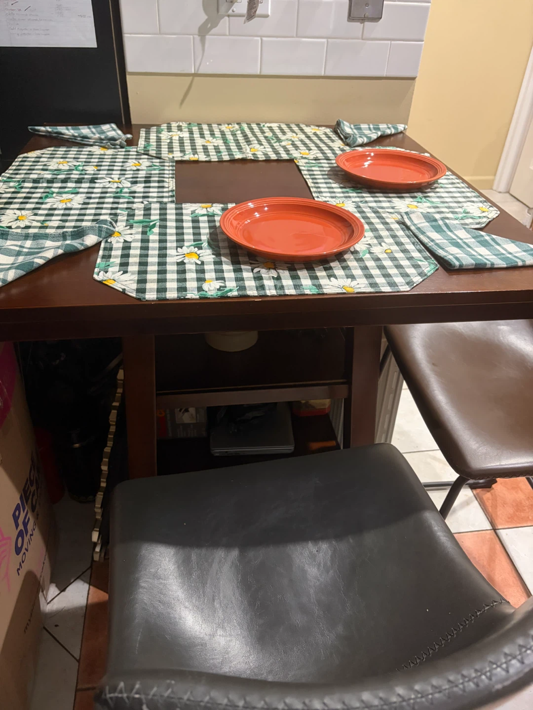 Wooden Dining Table with Shelving