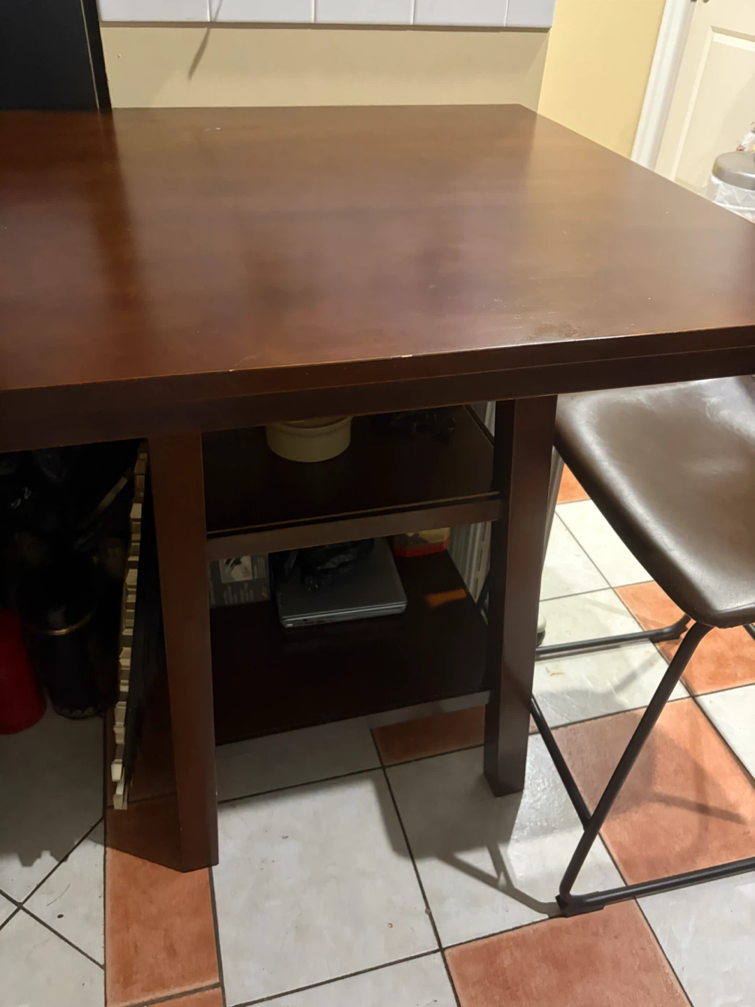 Wooden Dining Table with Shelving - photo 3