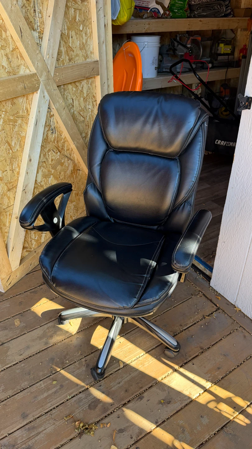 Black Leather Office Chair - photo 2
