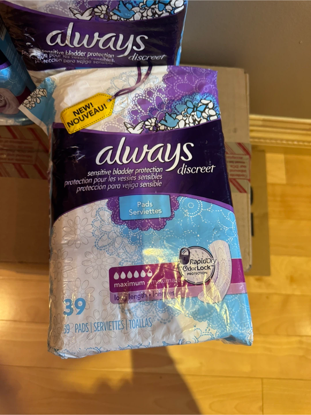 3 Packs Always Discreet Incontinence Pads - 39 Count Each - photo 2