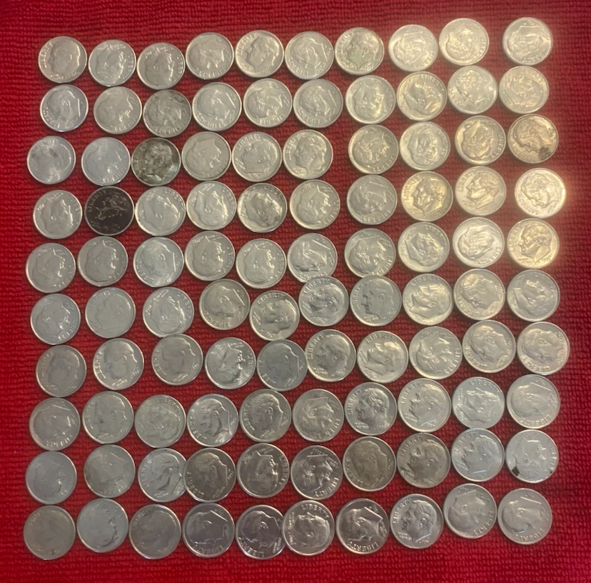 100 Assorted United States Dimes - photo 2
