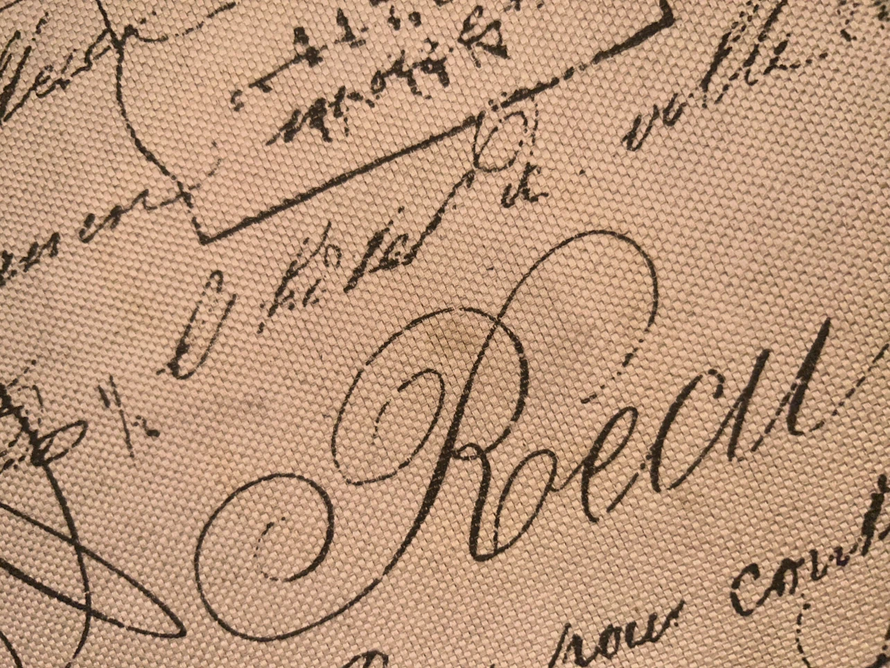French Script Fabric Upholstered Bench - photo 3