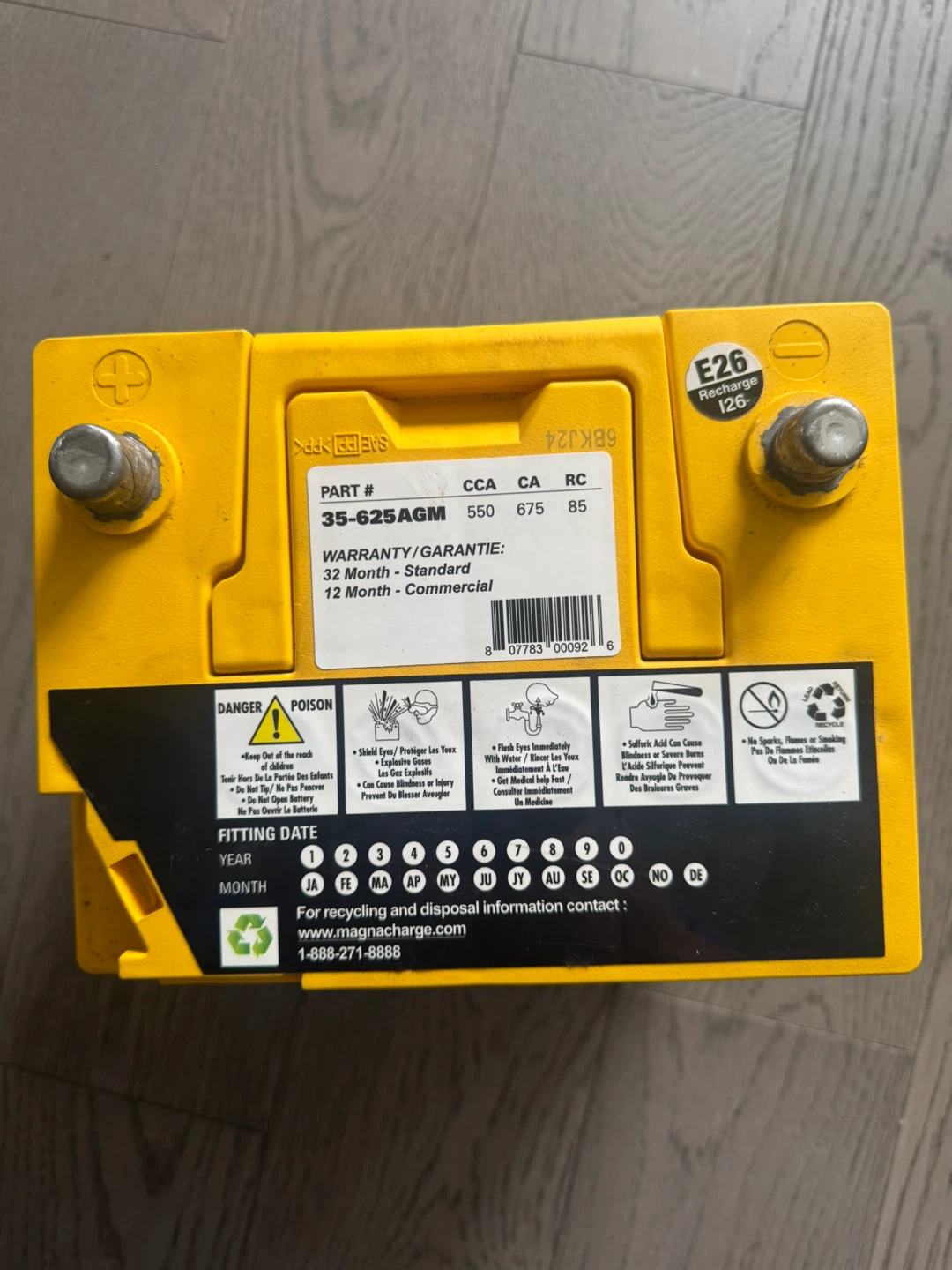 Magnacharge 35-625AGM Automotive Battery