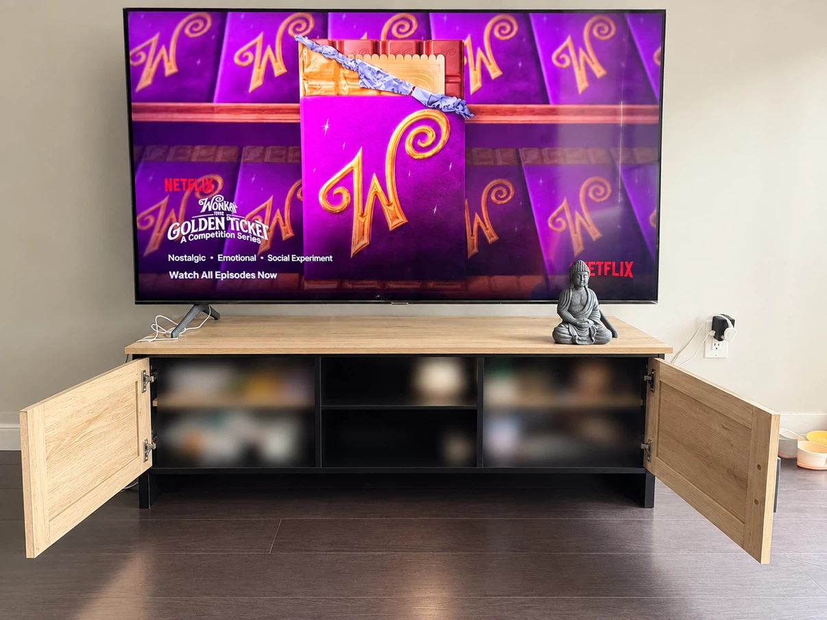 Oak and Black Media Console - photo 3