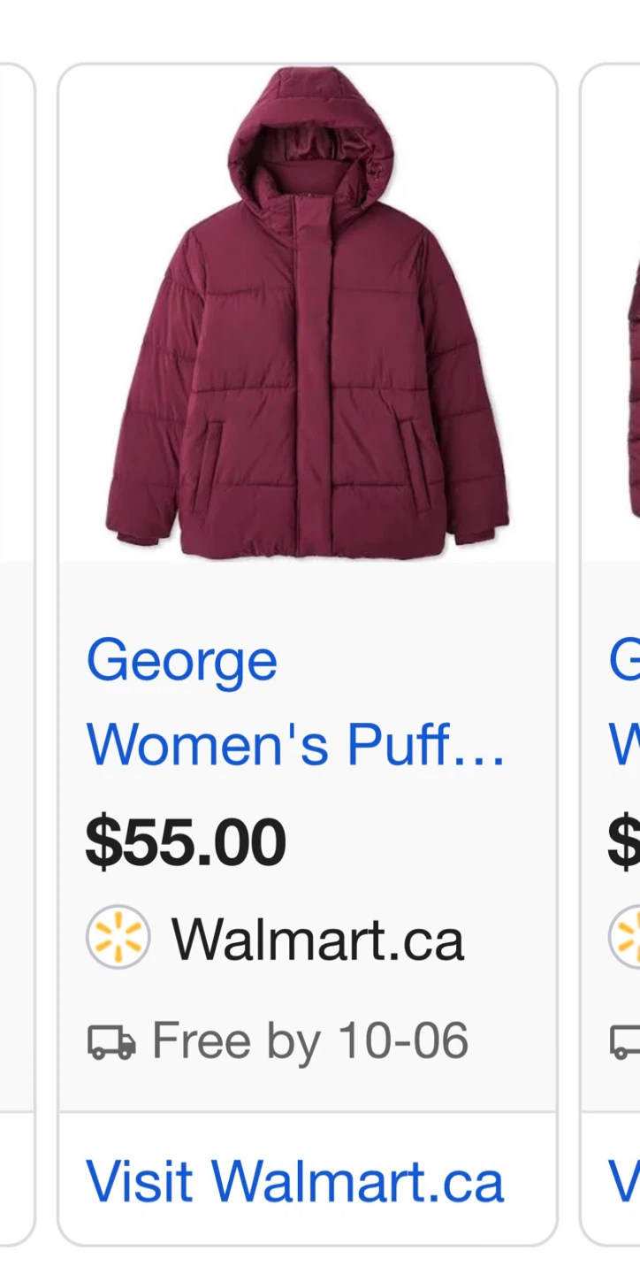 George Women's Puffer Jacket - Burgundy - photo 2