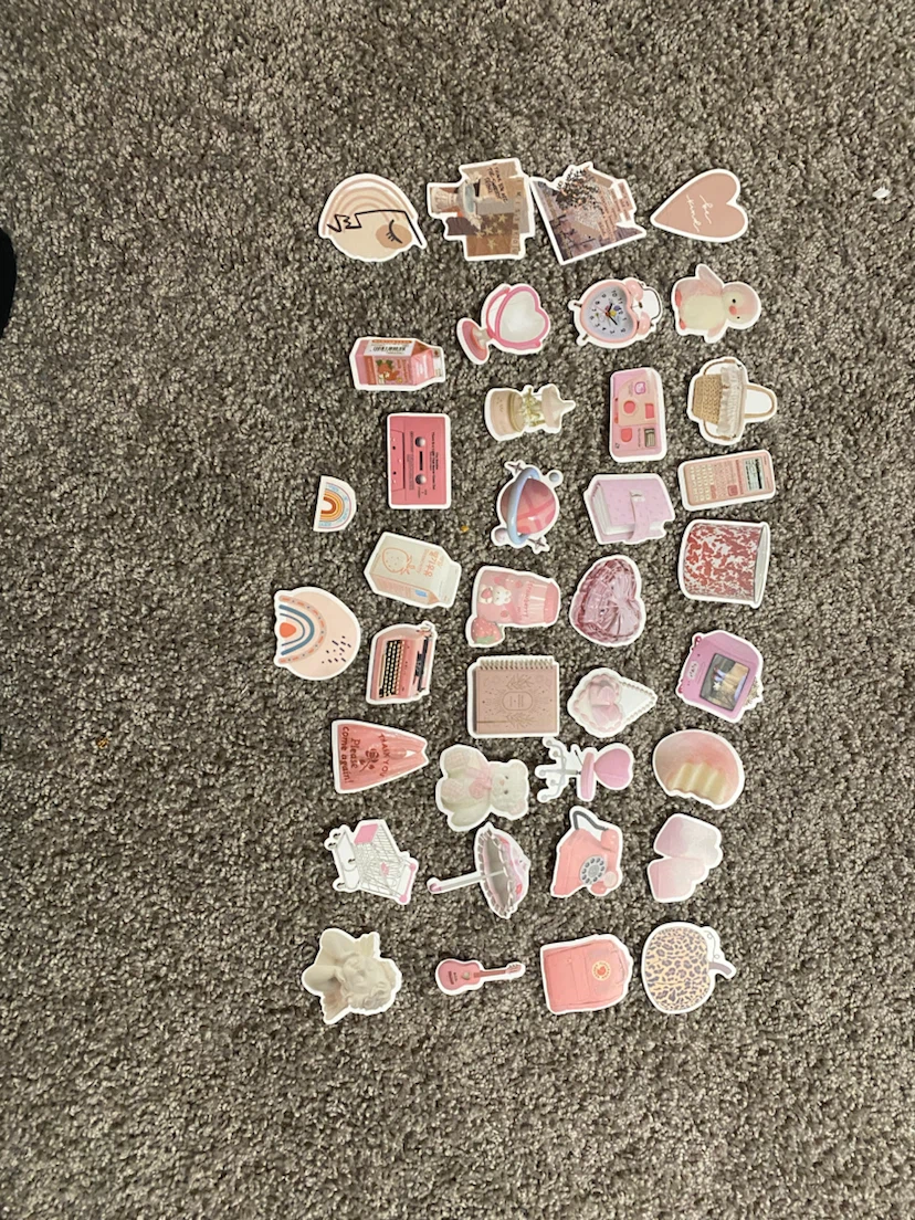 Set of 37 Assorted Pink Aesthetic Stickers - photo 2