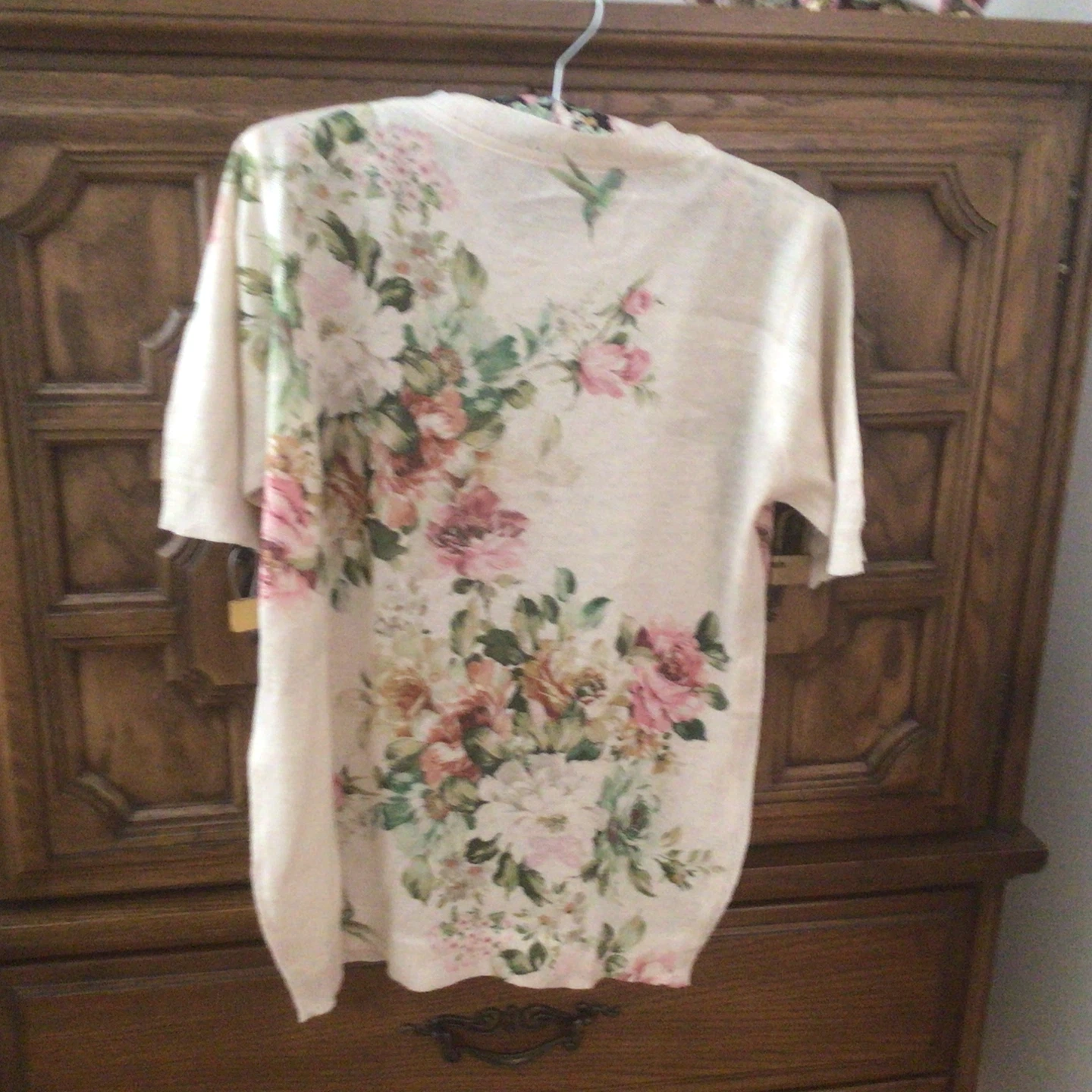 Short sleeve floral knit sweaters - photo 2