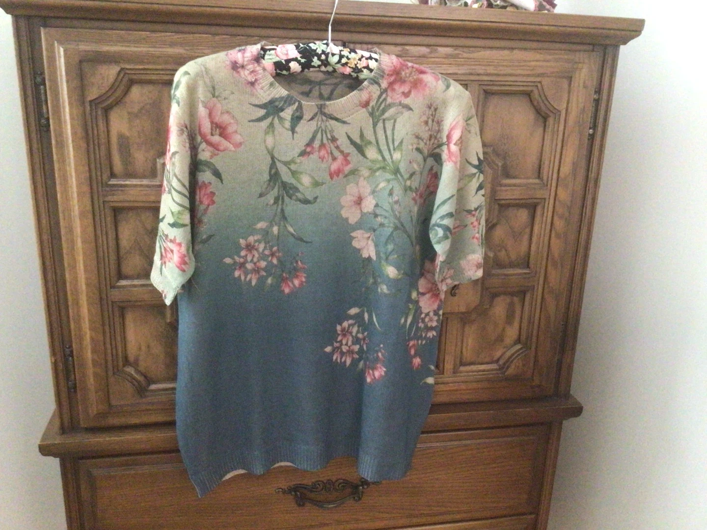 Short sleeve floral knit sweaters - photo 3