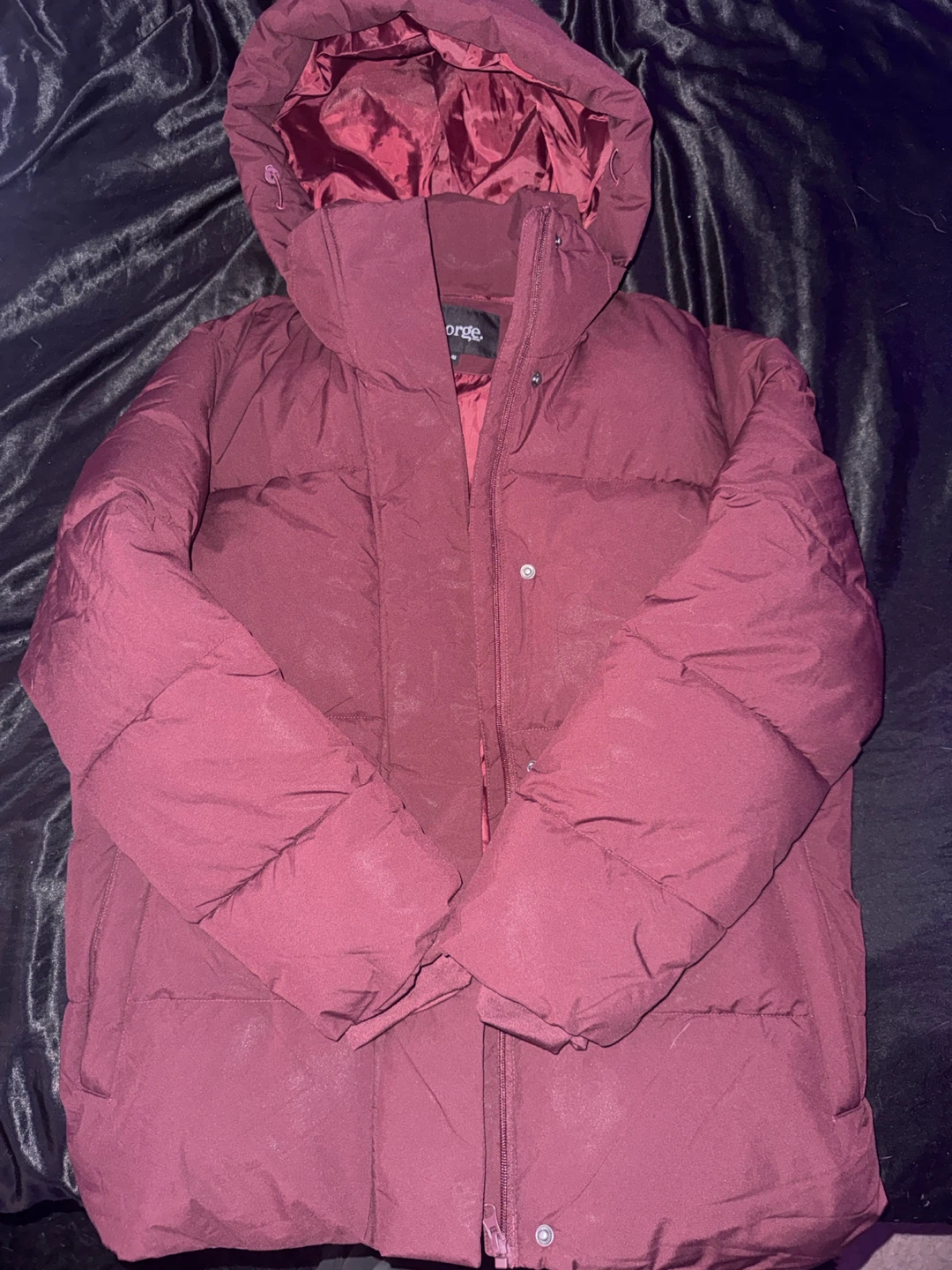 George Women's Puffer Jacket - Burgundy