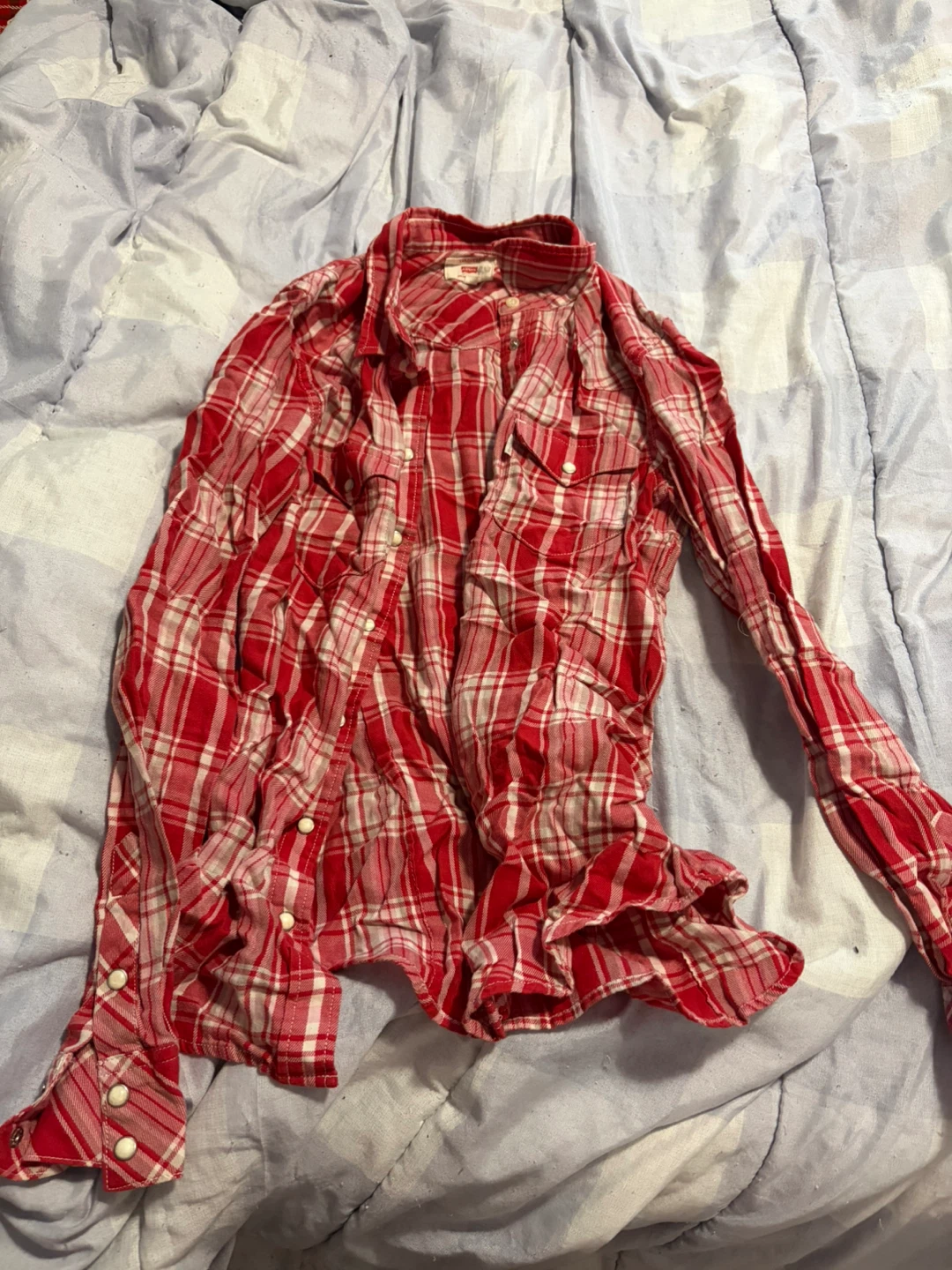 Levi's Red Plaid Shirt Tailored Fit