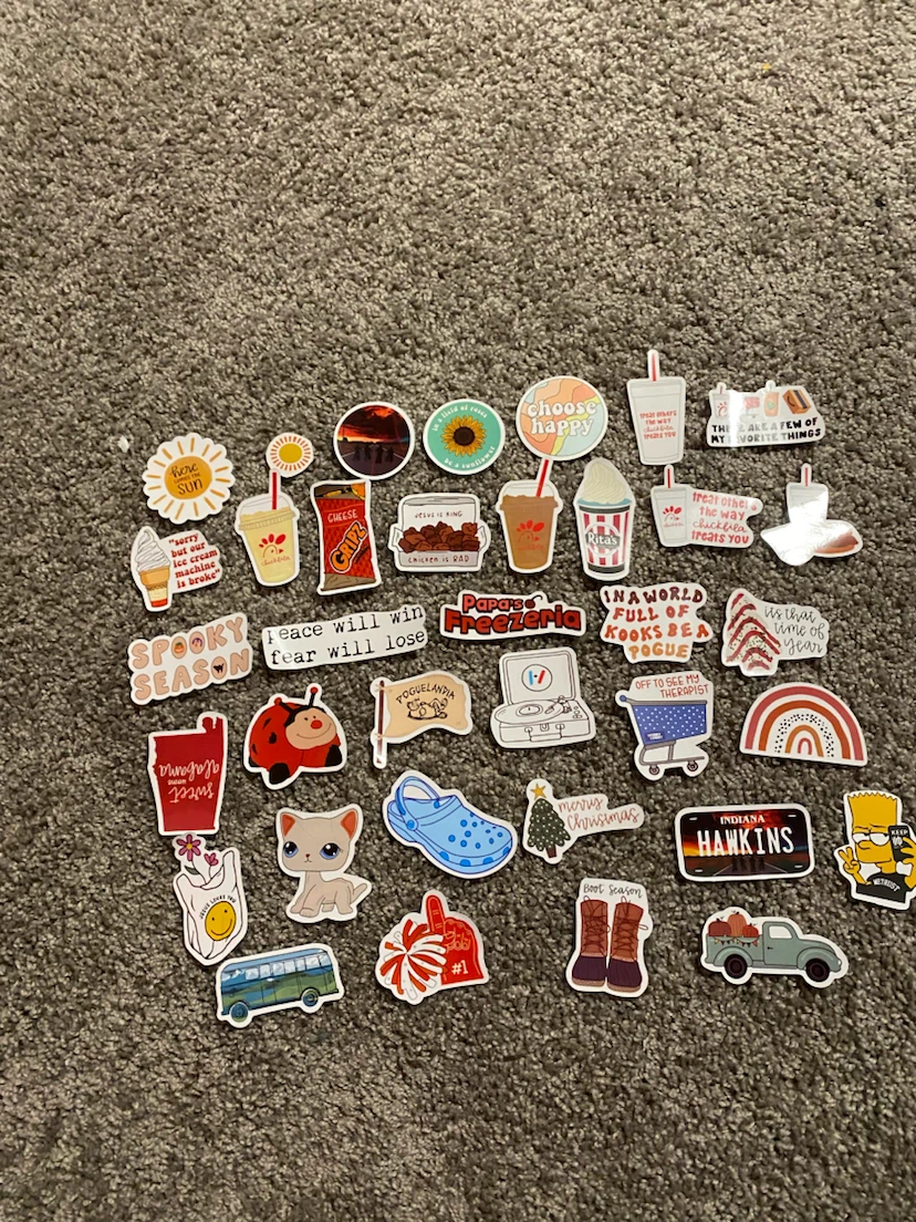 36 Assorted vinyl stickers collection