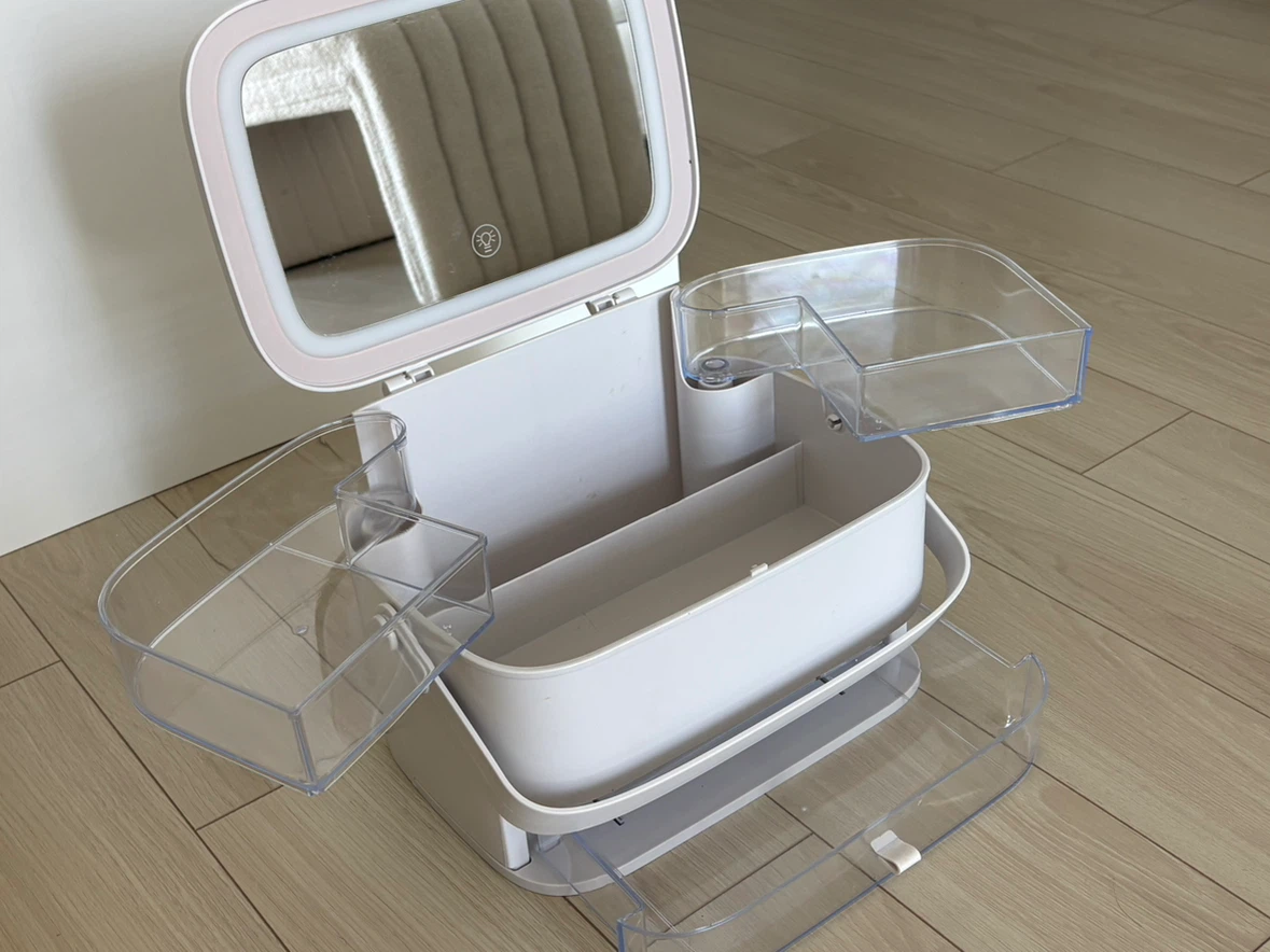 Portable Makeup Organizer with LED Lighted Mirror - photo 5