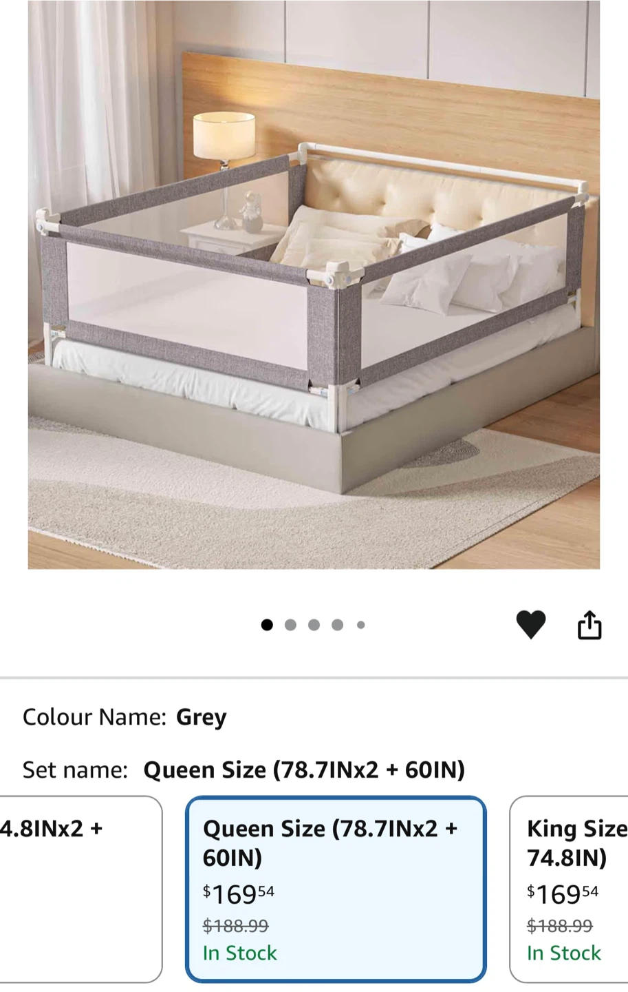 Maydolly Queen Size Bed Rail Set