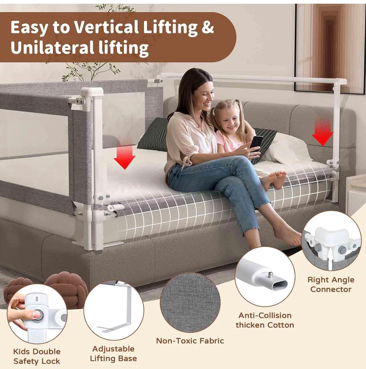 Maydolly Queen Size Bed Rail Set - photo 4