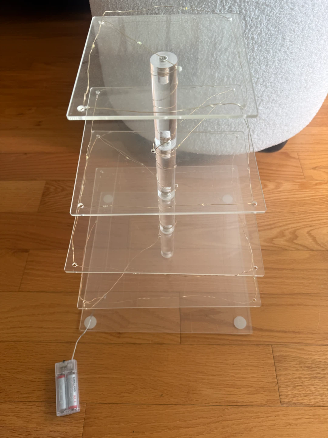 4-Tier Square Acrylic Cupcake Stand with LED Lights - photo 5