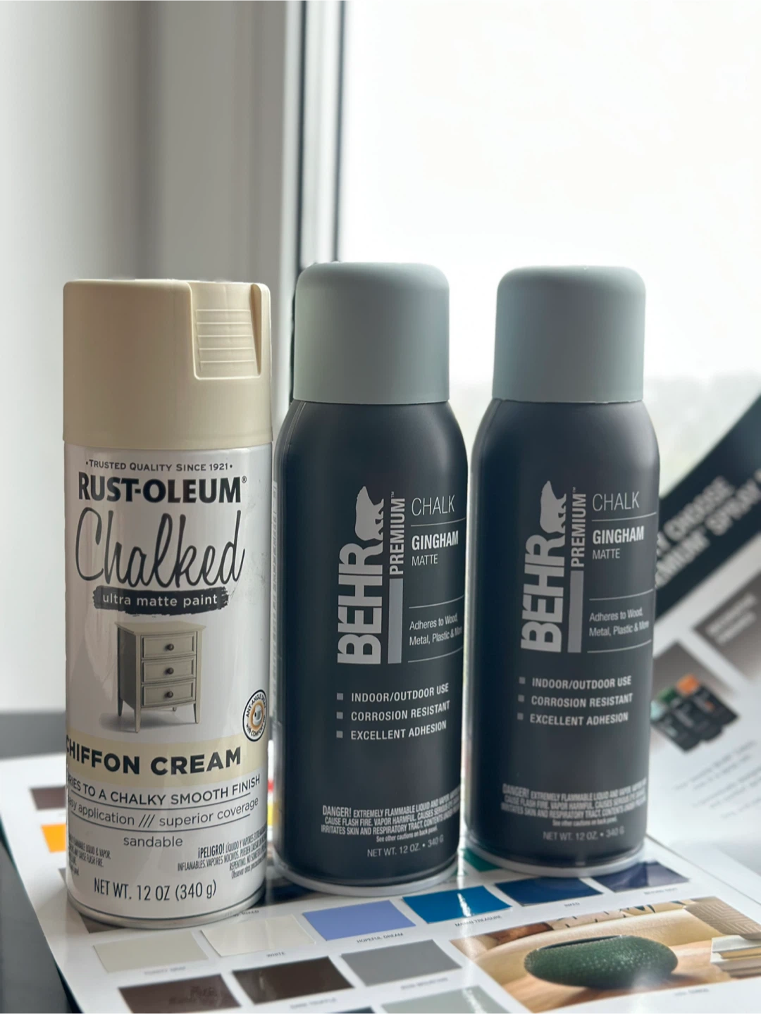 Rust-Oleum and Behr Chalked Spray Paint Set