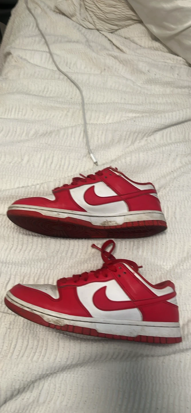 Nike Dunk Low Red and White Sneakers - photo 2