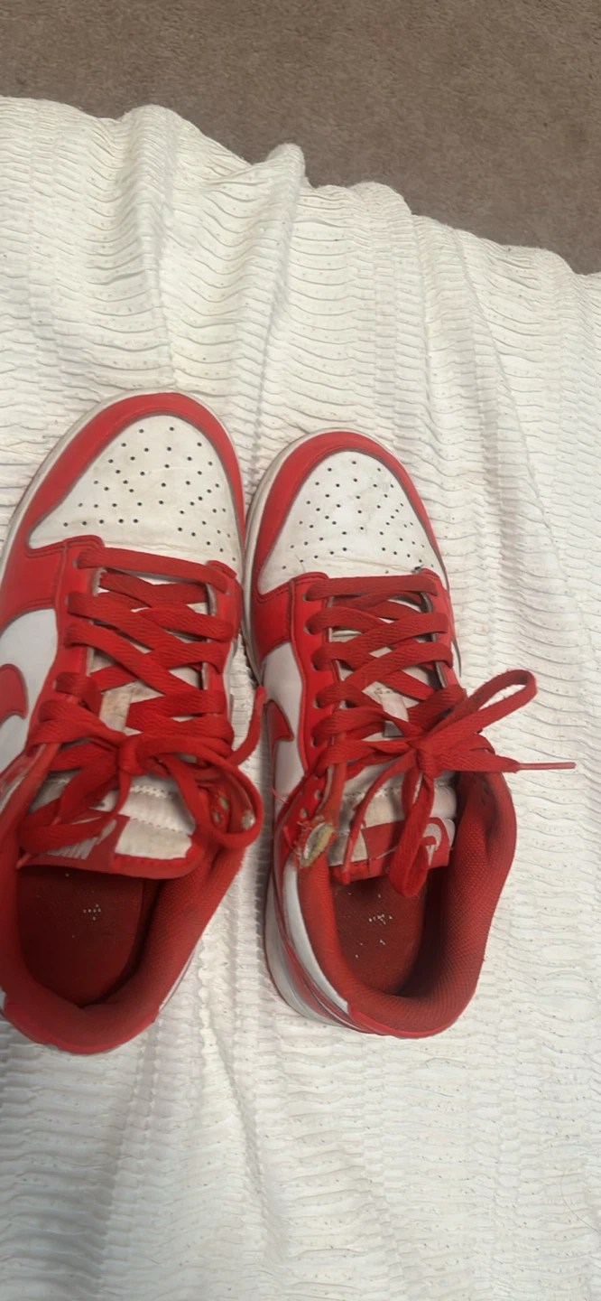 Nike Dunk Low Red and White Sneakers - photo 3