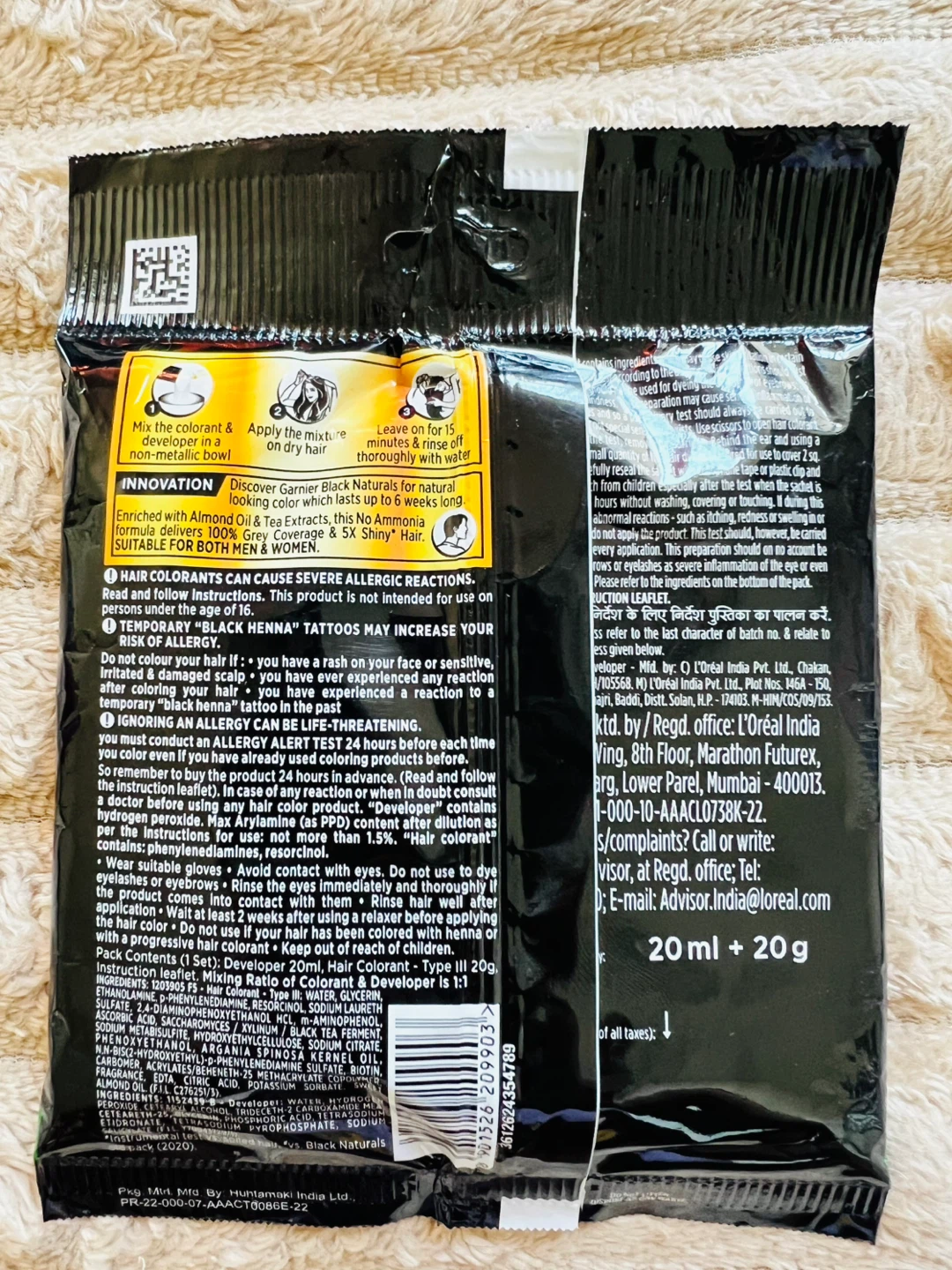 Garnier Black Naturals Original Black 2.0 Hair Colour - photo 2