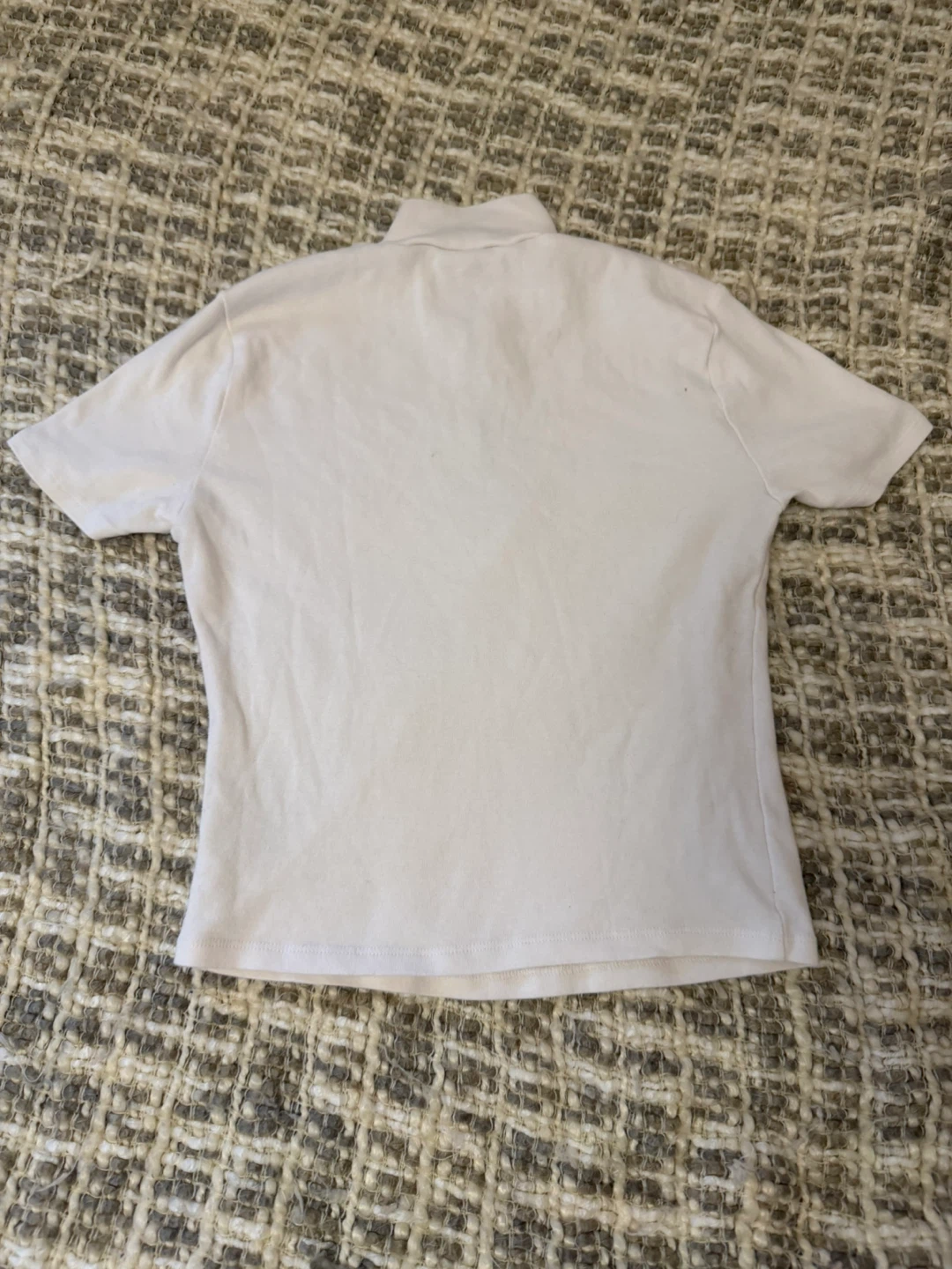 White Half-Zip Short Sleeve Top - photo 2