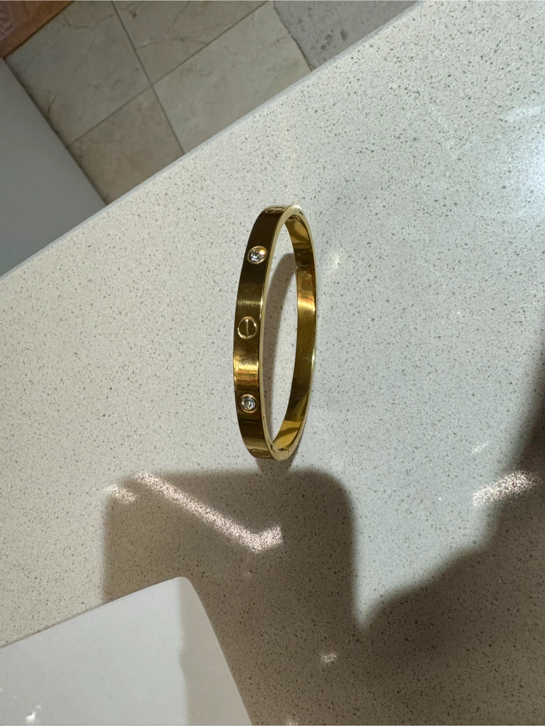 Gold-Tone Hinged Bangle Bracelet
