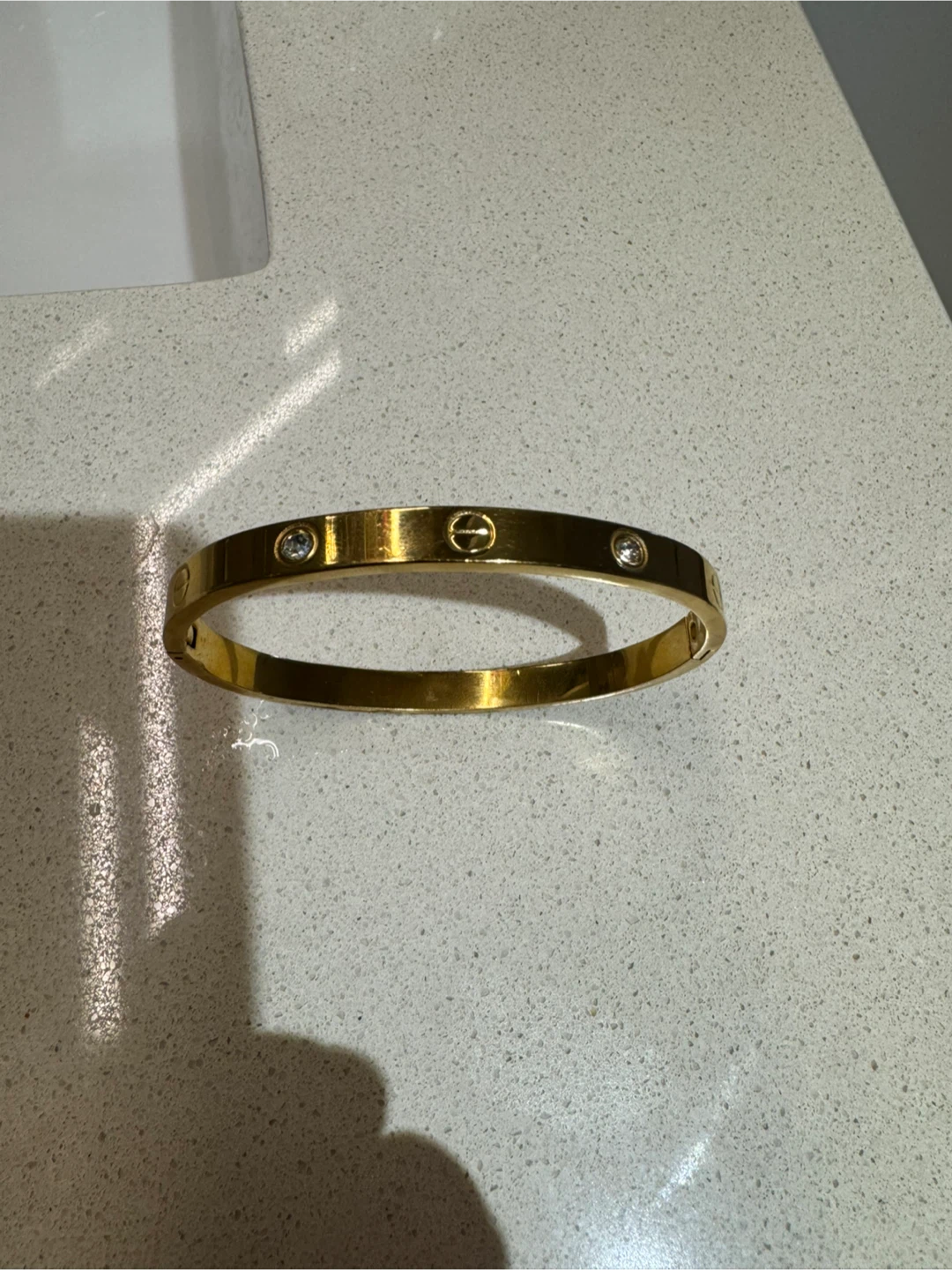 Gold-Tone Hinged Bangle Bracelet - photo 3