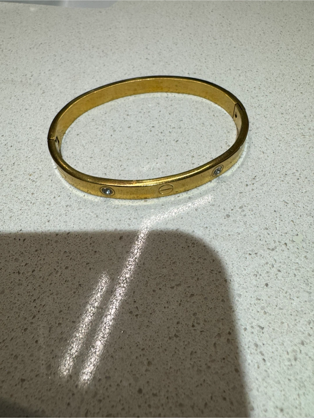 Gold-Tone Hinged Bangle Bracelet - photo 5
