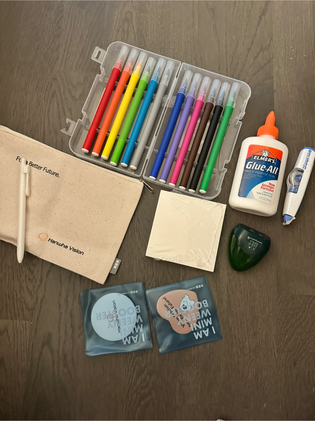 Stationery Set Including Markers and Glue
