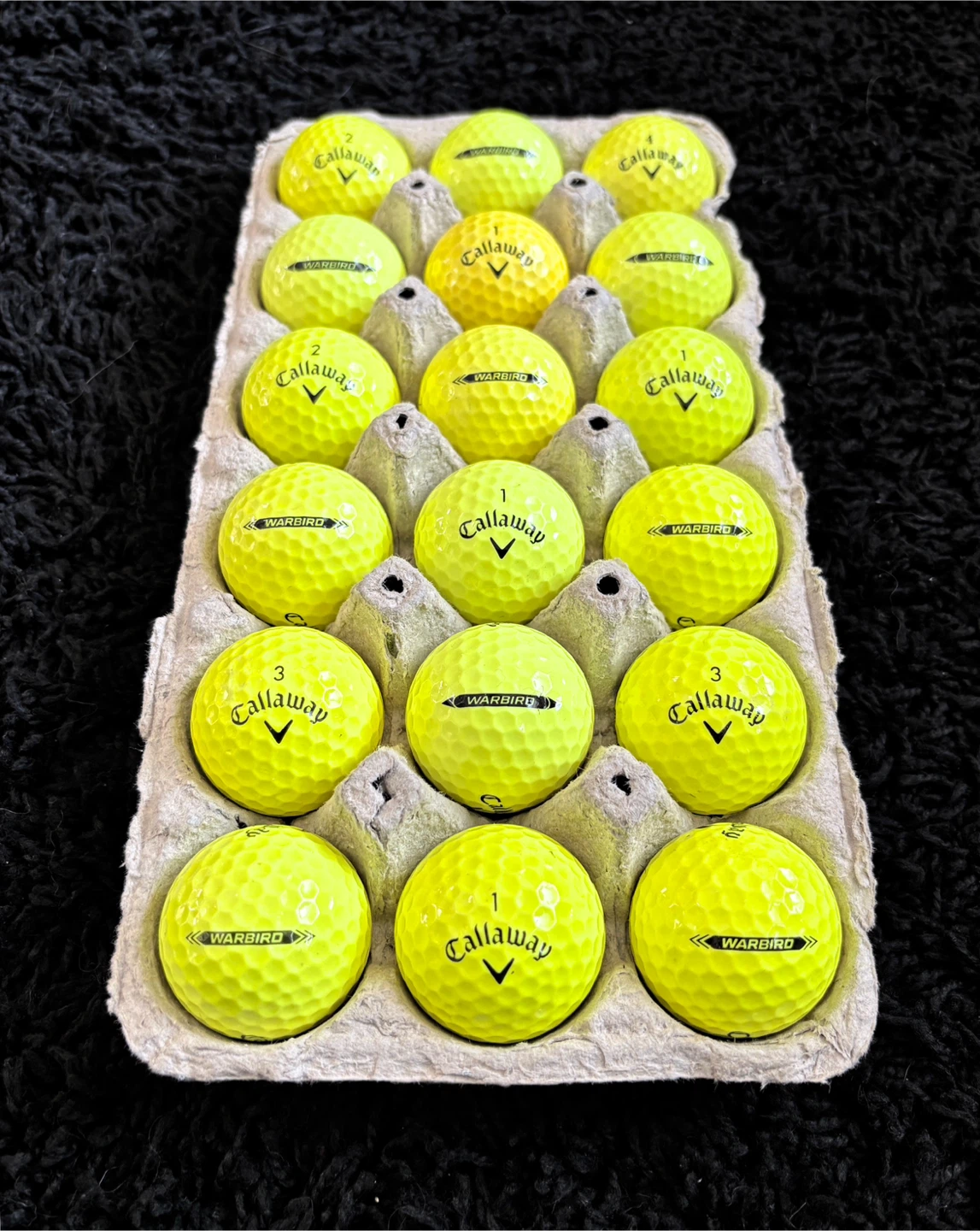 18 Callaway Warbird Yellow Golf Balls