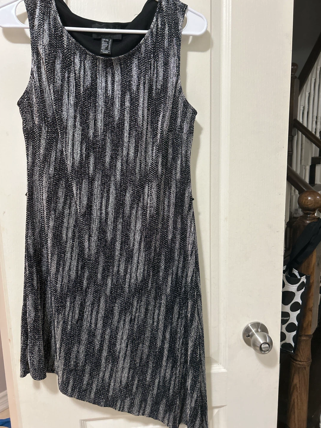 Black and Silver Sleeveless Dress Size 8