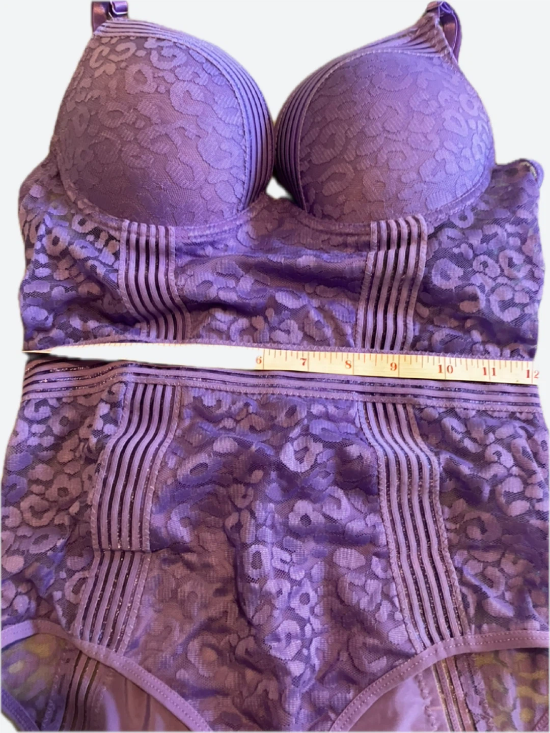Beautiful Mauve Lace Teddy with Snap Closures - photo 3