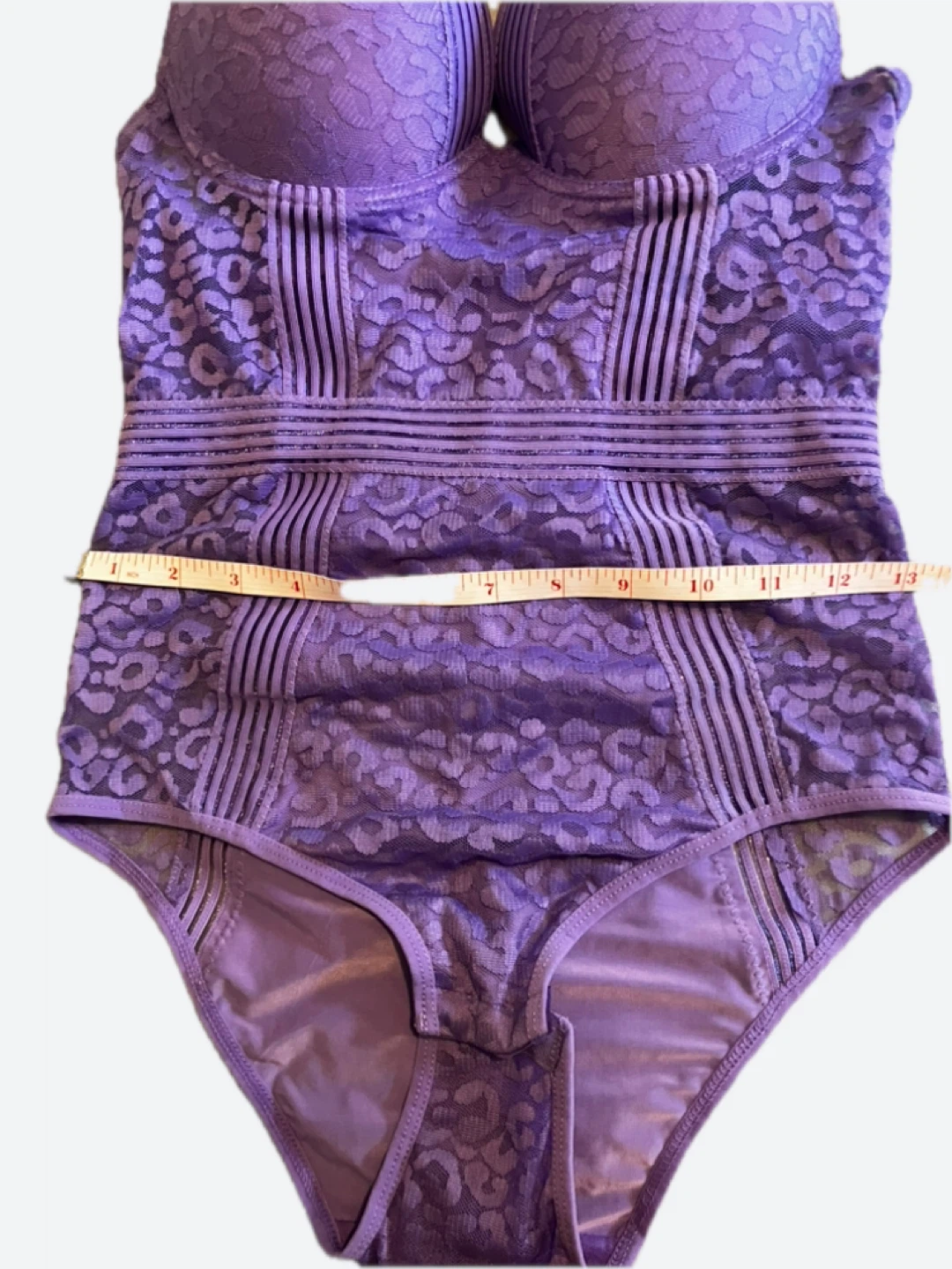 Beautiful Mauve Lace Teddy with Snap Closures - photo 4
