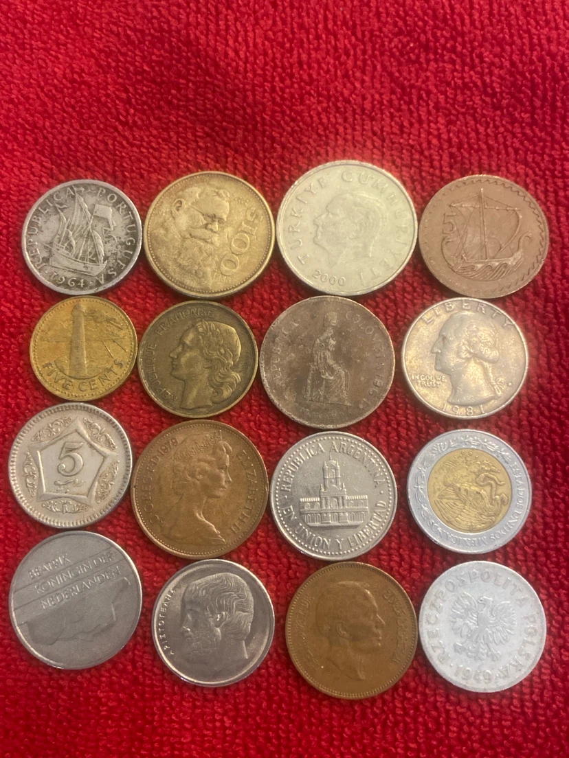 Collection of various international coins