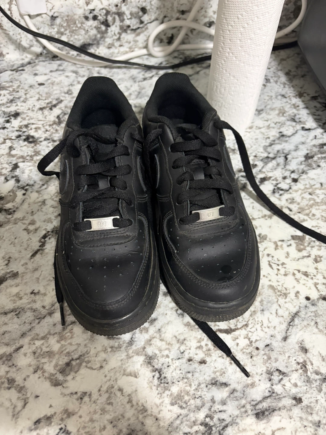 Nike Air Force 1 Black Sneakers Size 4Y