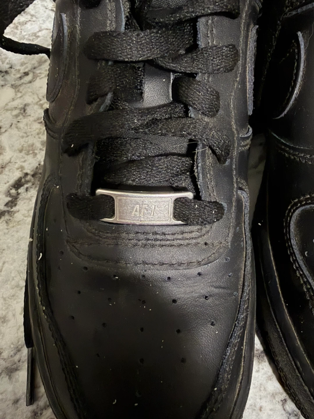 Nike Air Force 1 Black Sneakers Size 4Y - photo 2