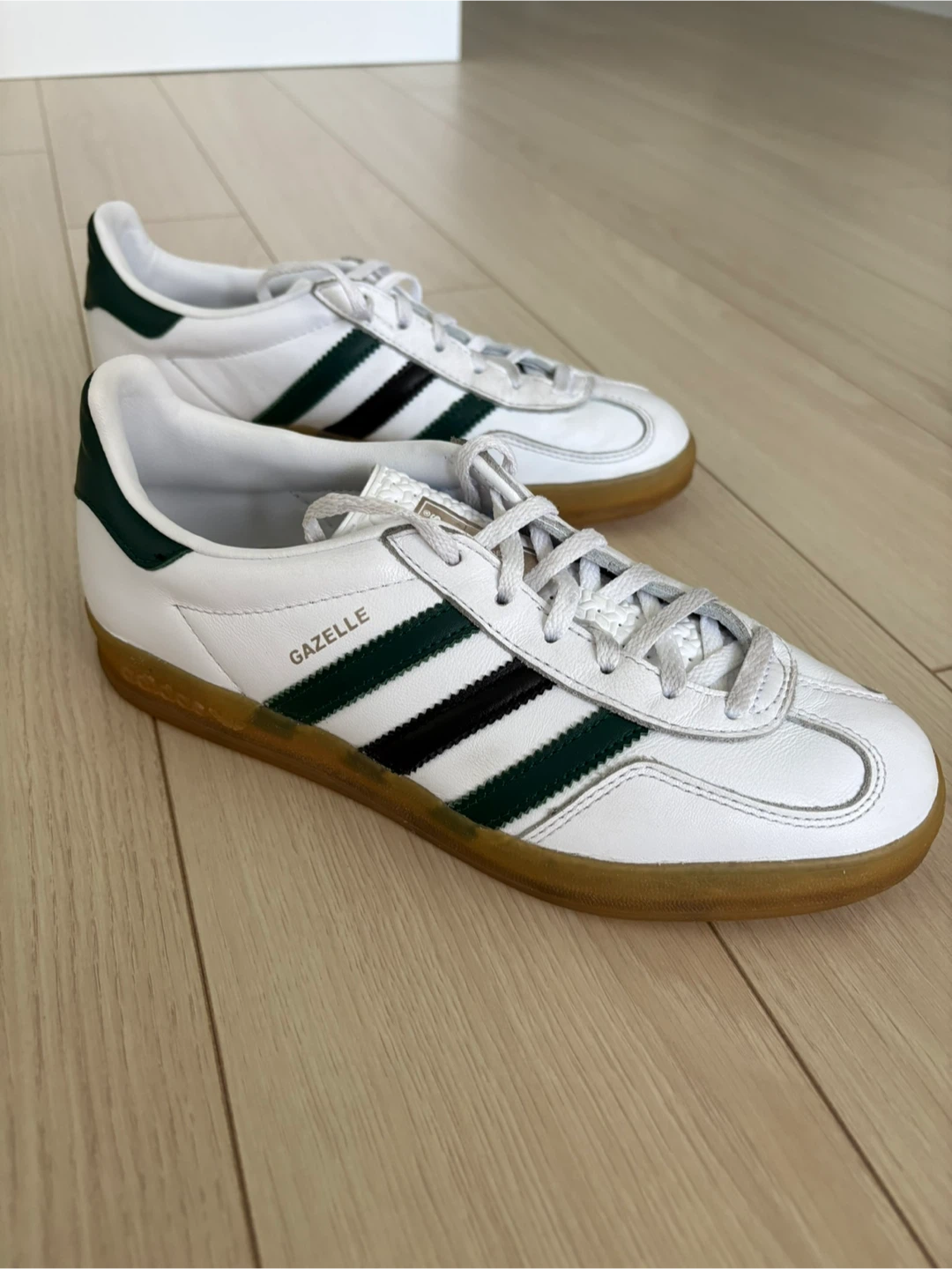 Adidas Gazelle White and Green Sneakers - photo 2
