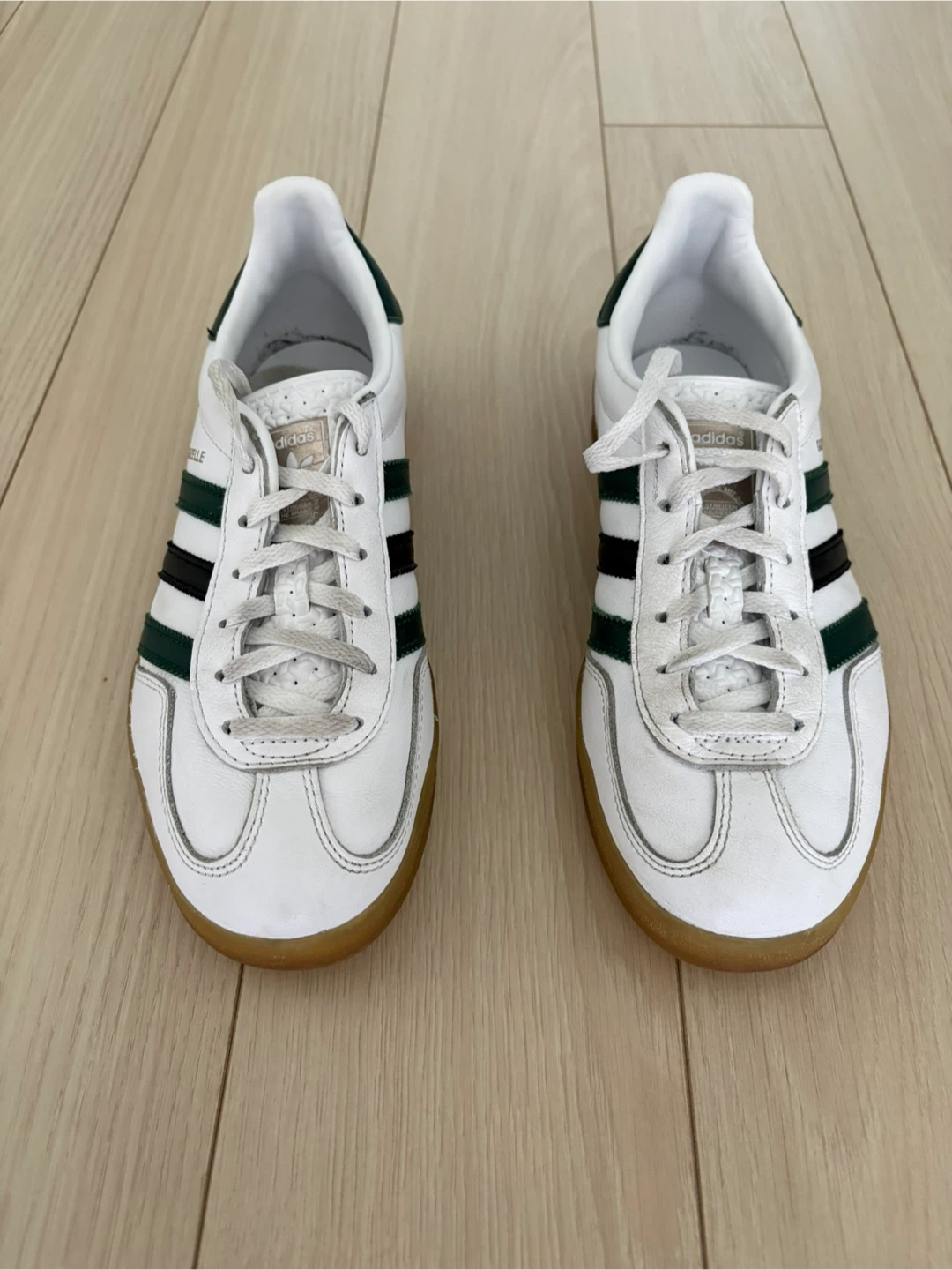 Adidas Gazelle White and Green Sneakers - photo 3