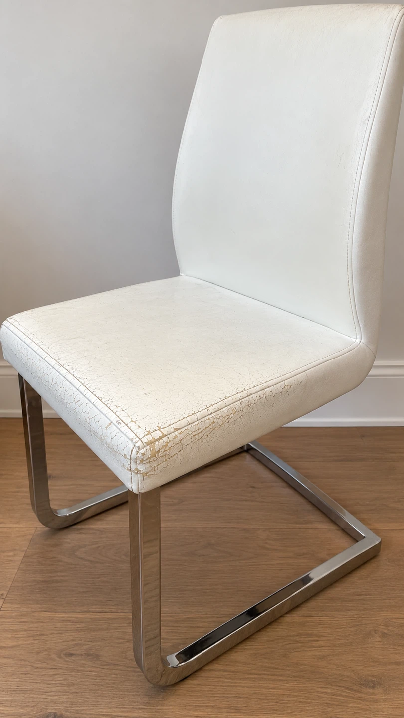 White Faux Leather Dining Chair