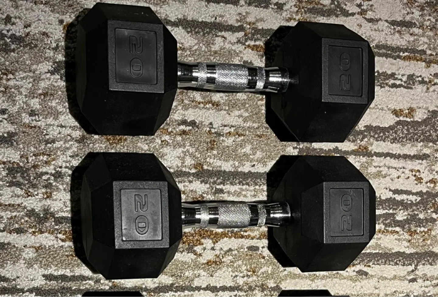 Rubber Hex Dumbbell Pair - 20 lbs