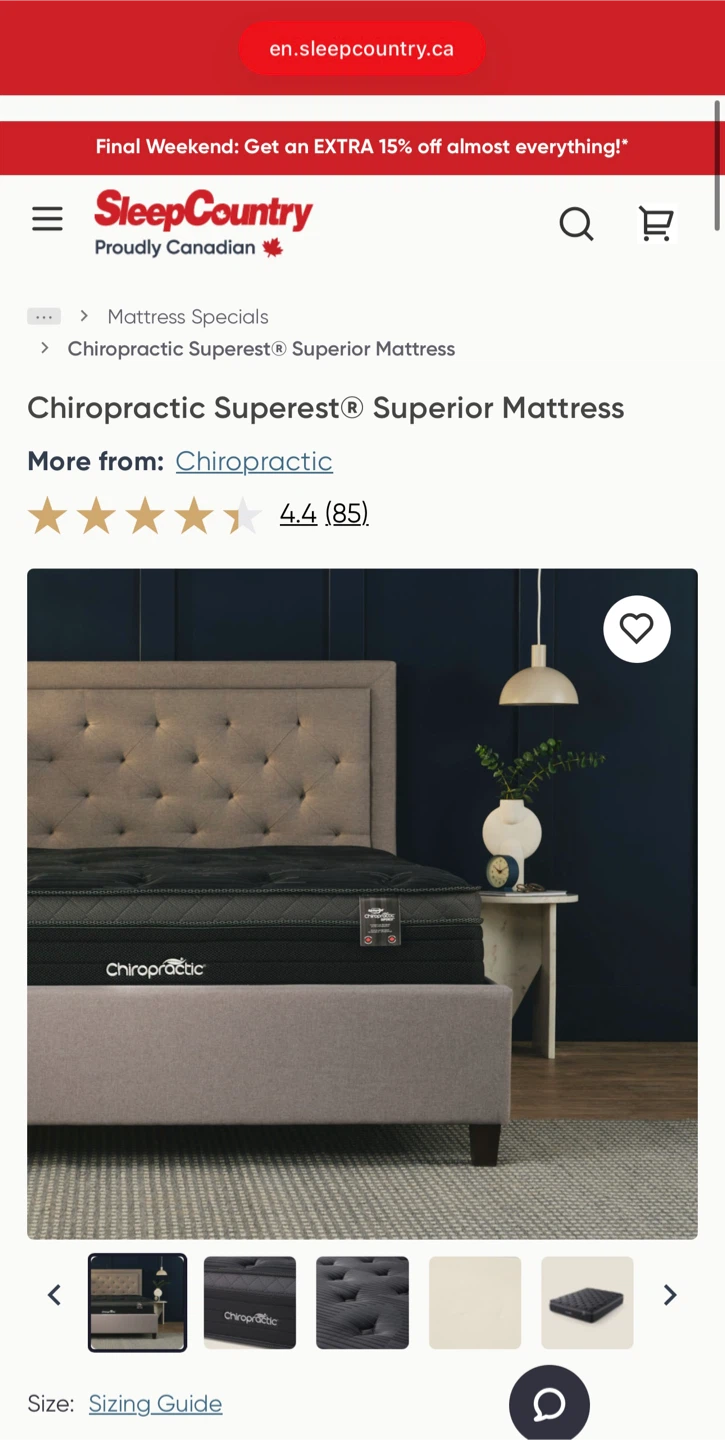 King Size Chiropractic Superior Mattress – Sleep Country