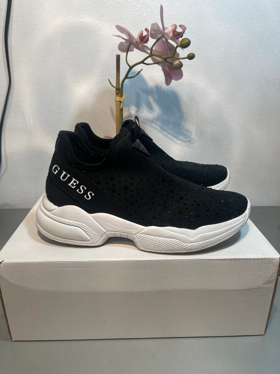Guess Black Slip-On Sneakers size 8 woman
