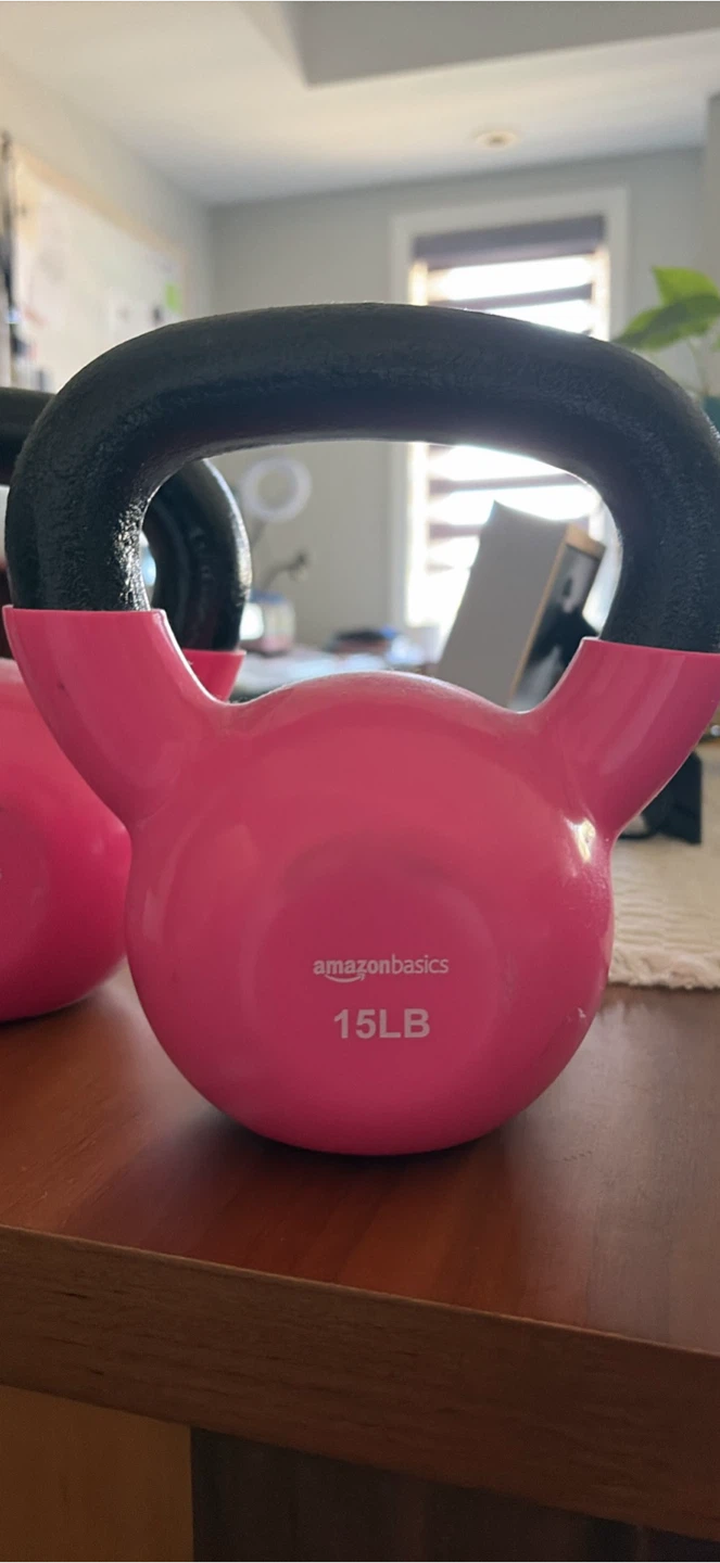 Pair of Amazon Basics 15 lb Kettlebells - photo 3