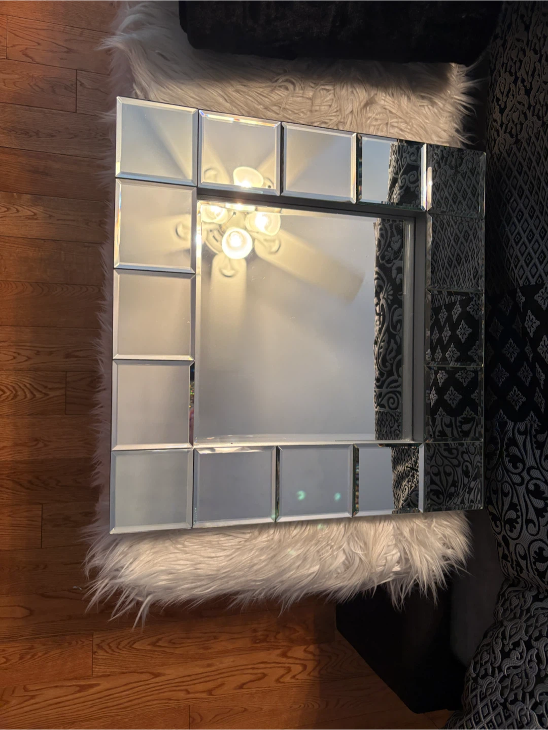 Square Mirrored Wall Mirror - Used as Centrepiece