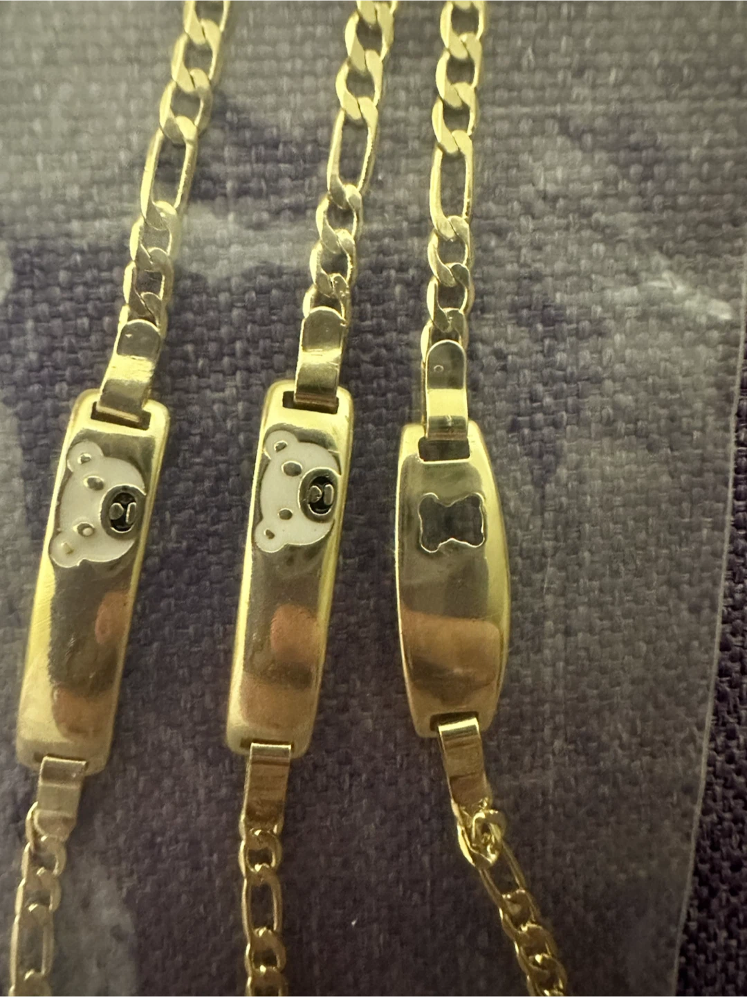 14k gold tone laminated Jewelry Bear ID Bracelets