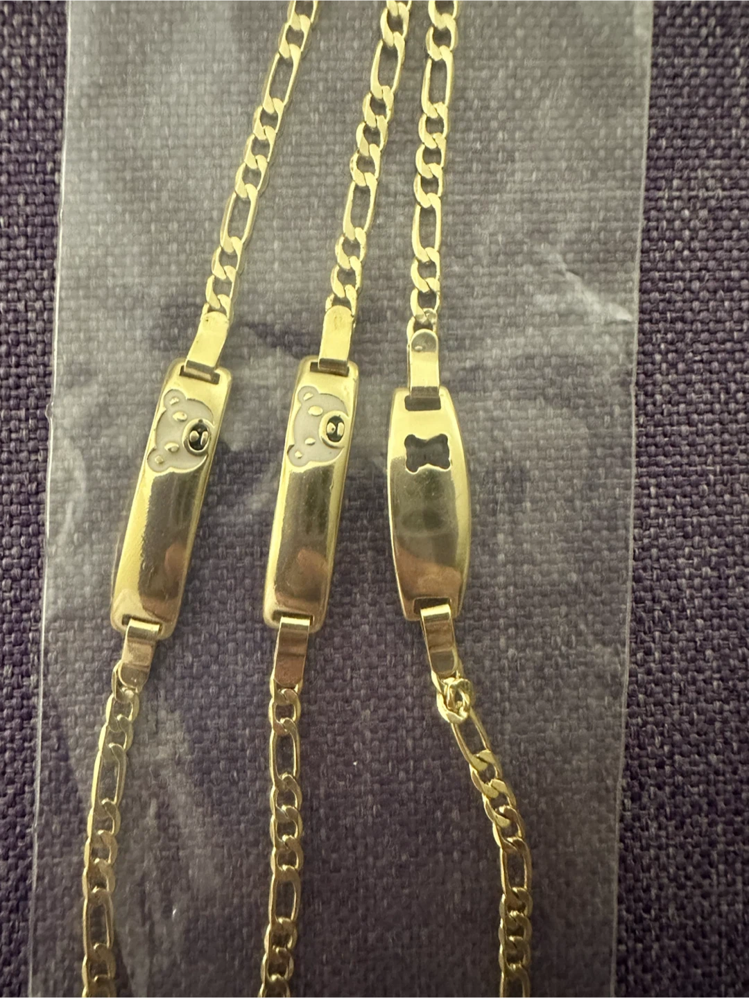 14k gold tone laminated Jewelry Bear ID Bracelets - photo 2